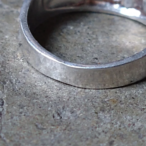Vintage Sterling Silver Ring Size 9.75 Nugget Clear CZ Brutalist Modern